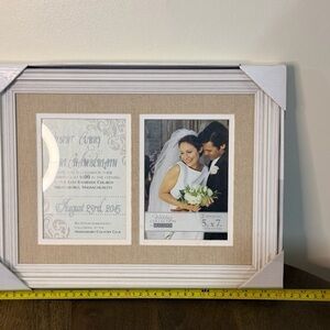 White and Tan Photo Frame